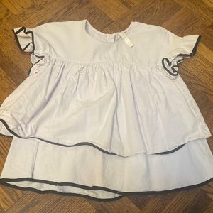 Short sleeved crop top baby doll layered top